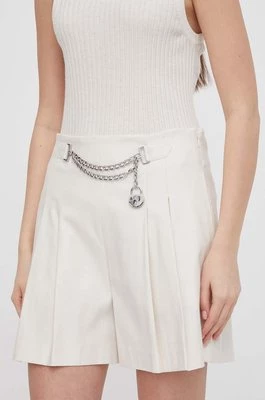 Lauren Ralph Lauren szorty damskie kolor beżowy gładkie high waist 200932961