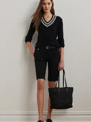 Lauren Ralph Lauren szorty damskie kolor czarny gładkie medium waist 200661653