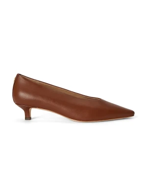 Lauren Ralph Lauren szpilki skórzane Frncsa Pump brązowy