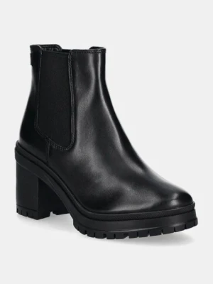 Lauren Ralph Lauren sztyblety skórzane Cailie damskie kolor czarny na słupku 802937825001