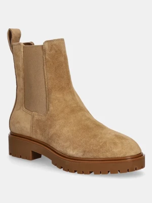 Lauren Ralph Lauren sztyblety zamszowe Allyson damskie kolor brązowy na platformie 802974477001