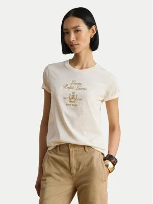 LAUREN RALPH LAUREN T-Shirt 200P13943002 Kremowy Regular Fit