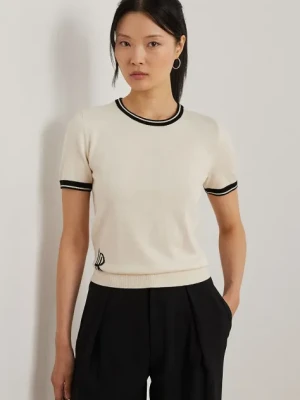 Lauren Ralph Lauren t-shirt bawełniany damski kolor beżowy 200963659