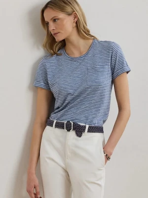 Lauren Ralph Lauren t-shirt bawełniany damski kolor niebieski 200971023