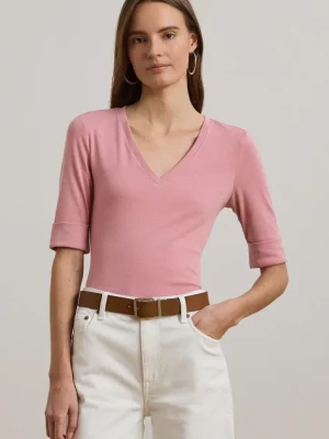 Lauren Ralph Lauren t-shirt bawełniany damski kolor różowy 200815843