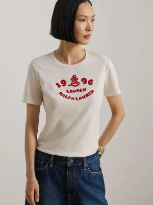 Lauren Ralph Lauren T-shirt damski bawełniany beżowy