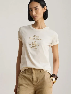 Lauren Ralph Lauren T-shirt damski bawełniany beżowy