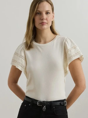 Lauren Ralph Lauren t-shirt damski kolor beżowy 200971088