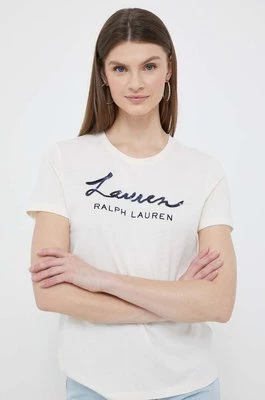 Lauren Ralph Lauren t-shirt damski kolor beżowy