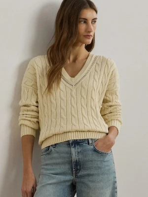 Lauren Ralph Lauren t-shirt damskie kolor beżowy lekki 200971374