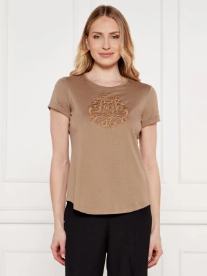 LAUREN RALPH LAUREN T-shirt PIMA | Relaxed fit beżowy