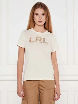 LAUREN RALPH LAUREN T-shirt | Slim Fit kremowy
