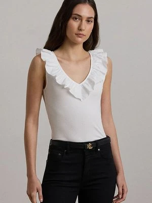 Lauren Ralph Lauren top bawełniany kolor biały 200957654