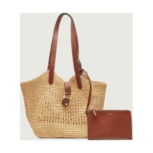 LAUREN RALPH LAUREN Torba plażowa + saszetka TASHA | z dodatkiem skóry