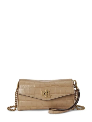 Lauren Ralph Lauren torebka crossbody damska skórzana beżowy