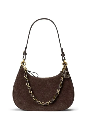 Lauren Ralph Lauren torebka crossbody damska zamszowa brązowy