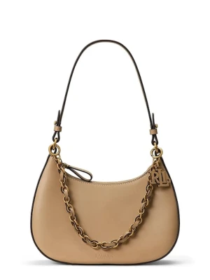 Lauren Ralph Lauren torebka hobo damska skórzana beżowy