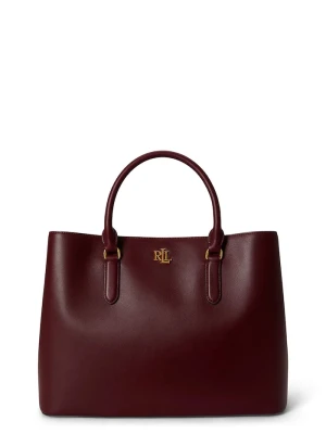 Lauren Ralph Lauren torebka shopper damska skórzana bordowy