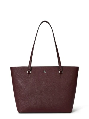 Lauren Ralph Lauren torebka shopper damska skórzana bordowy