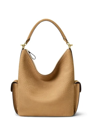 Lauren Ralph Lauren torebka shopper damska skórzana brązowy