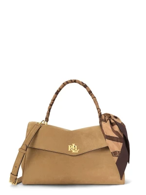 Lauren Ralph Lauren torebka shopper damska zamszowa beżowy