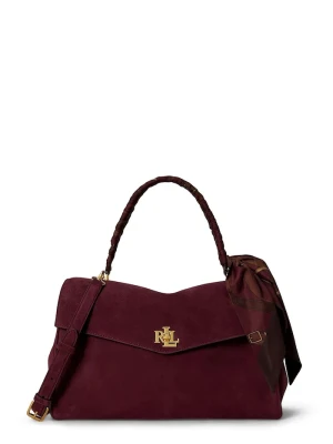 Lauren Ralph Lauren torebka shopper damska zamszowa bordowy