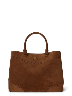Lauren Ralph Lauren torebka shopper damska zamszowa brązowy