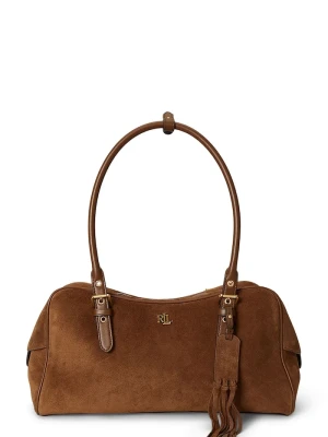 Lauren Ralph Lauren torebka shopper damska zamszowa brązowy