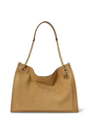 Lauren Ralph Lauren torebka shopper damska zamszowa brązowy