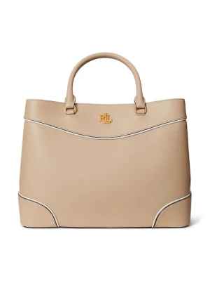Lauren Ralph Lauren torebka skórzana kolor beżowy 431959595
