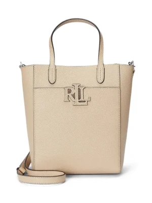Lauren Ralph Lauren torebka skórzana kolor beżowy 431966760