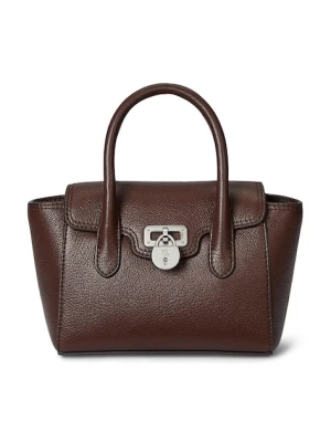 Lauren Ralph Lauren torebka skórzana kolor brązowy 431969349