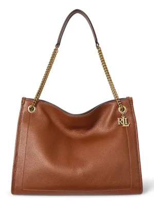 Lauren Ralph Lauren torebka skórzana kolor brązowy 431969352