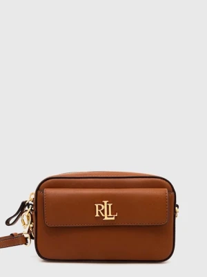 Lauren Ralph Lauren torebka skórzana kolor brązowy 432934353