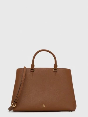 Lauren Ralph Lauren torebka skórzana kolor brązowy
