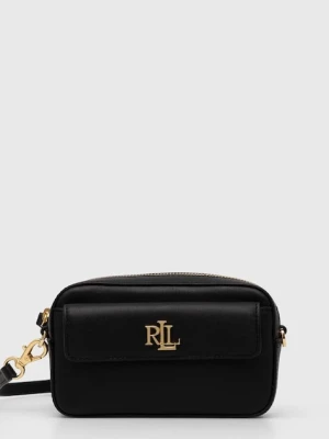 Lauren Ralph Lauren torebka skórzana kolor czarny