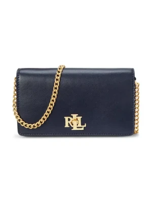 Lauren Ralph Lauren torebka skórzana kolor granatowy 432915377