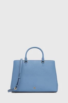 Lauren Ralph Lauren torebka skórzana kolor niebieski