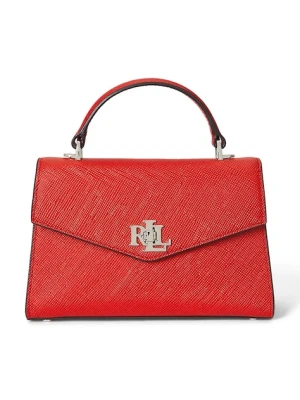 Lauren Ralph Lauren torebka skórzana kolor pomarańczowy 431966765