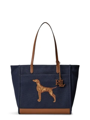 Lauren Ralph Lauren torebka tote damska bawełniana granatowy