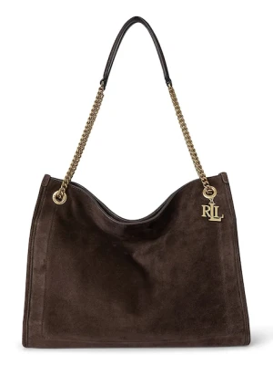 Lauren Ralph Lauren torebka zamszowa kolor brązowy 431969418