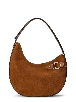 Lauren Ralph Lauren torebka zamszowa kolor brązowy 431980157