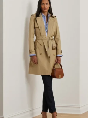 Lauren Ralph Lauren trencz damski kolor beżowy przejściowy 297967122