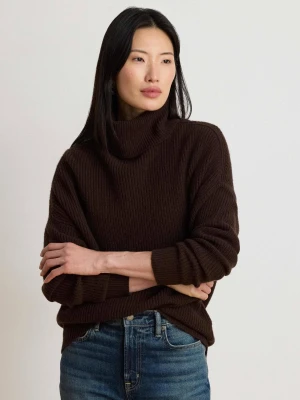 LAUREN RALPH LAUREN Wełniany golf | Oversize fit | z dodatkiem kaszmiru brązowy