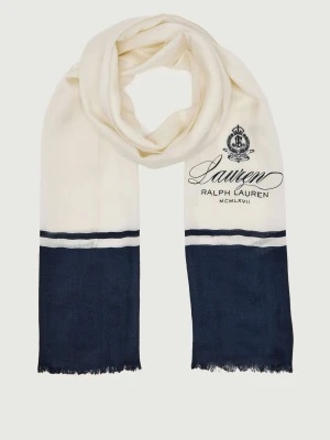 LAUREN RALPH LAUREN Wełniany szal York Harbor | z dodatkiem jedwabiu
