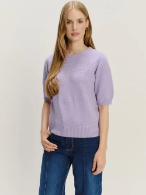 Lawendowy sweter z krótkim rękawem Greenpoint