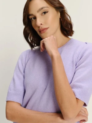 Lawendowy sweter z krótkim rękawem Greenpoint