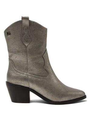 Lazamani Skórzane botki w kolorze srebrnym rozmiar: 37