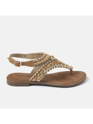 Lazamani Skórzane japonki w kolorze jasnobrązowym rozmiar: 39