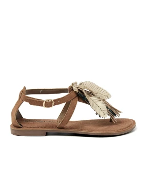 Lazamani Skórzane japonki w kolorze jasnobrązowym rozmiar: 39